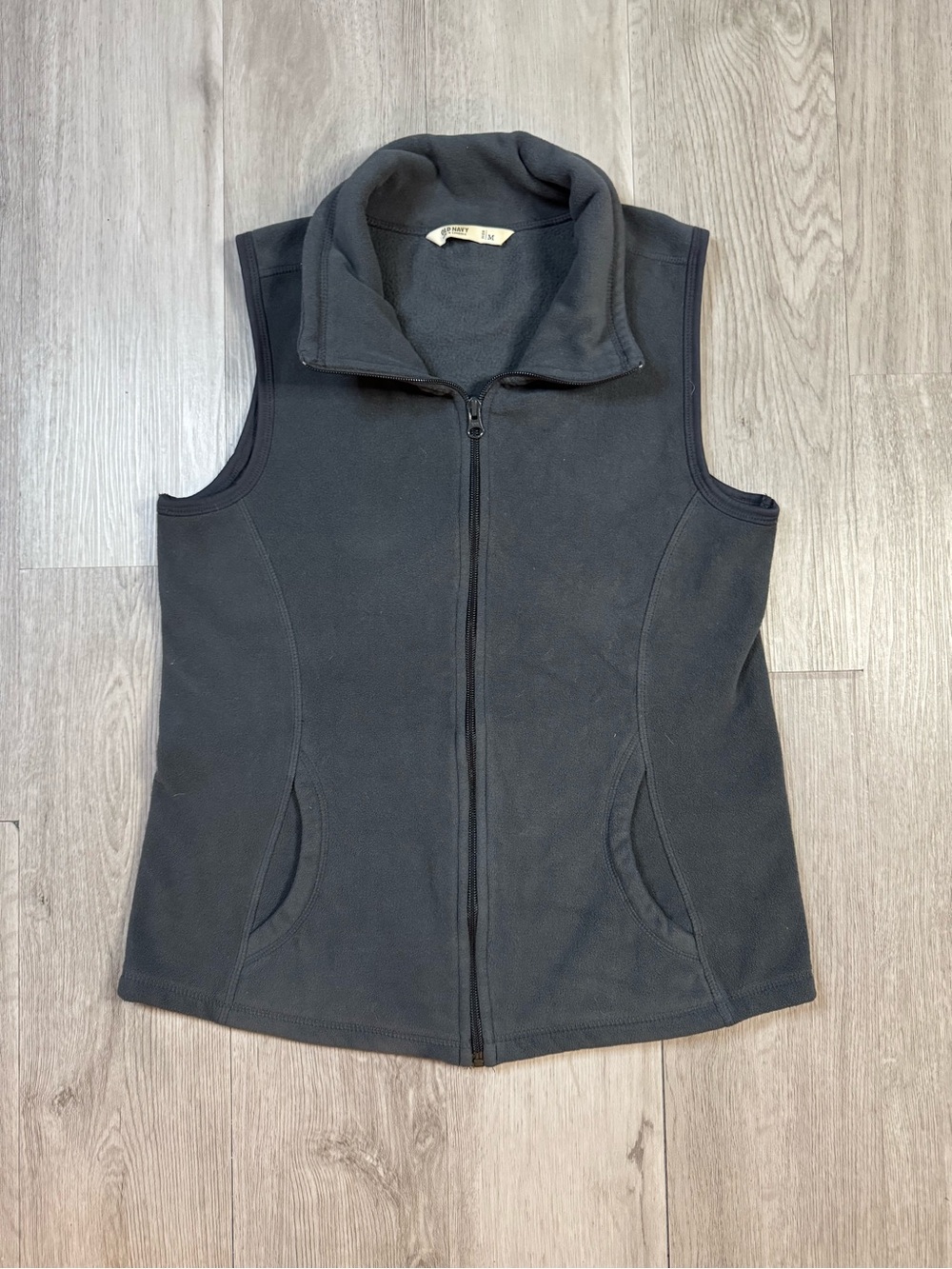 Old Navy Womens Gray Full Zip fleece Vest w Pockets Size M